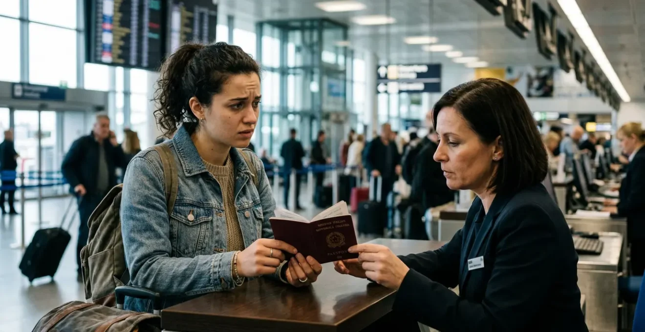 Controllo passaporto in aeroporto con validità residua