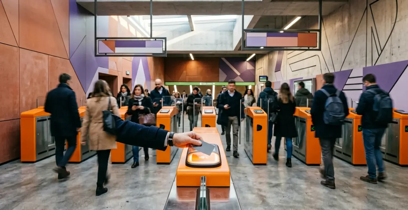 Passeggeri con carte contactless ai tornelli della metropolitana di Milano e Roma
