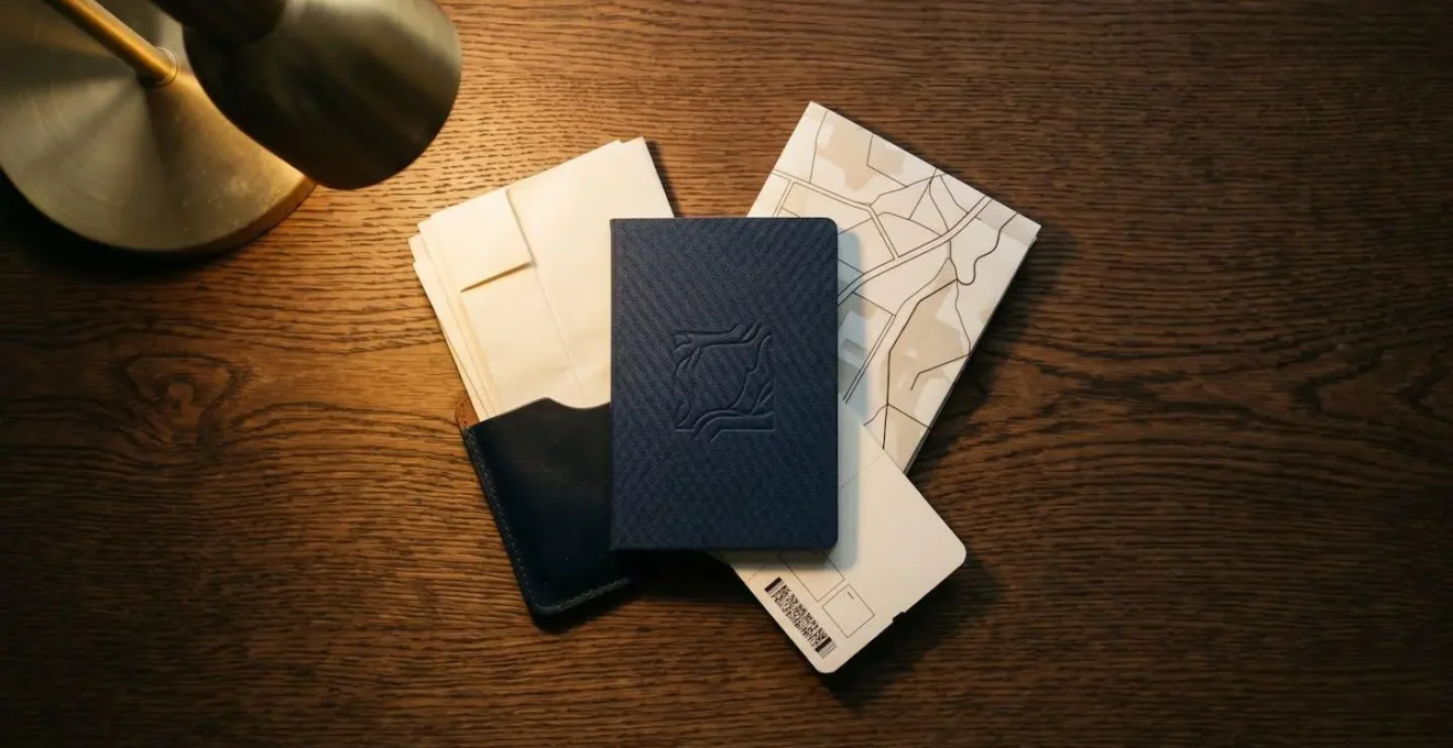 Documenti di viaggio organizzati con passaporto e visto elettronico stampato