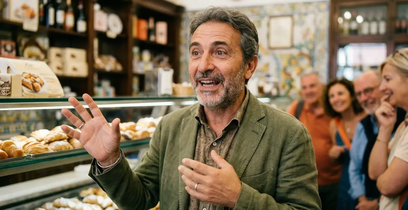 Guida napoletana illustra la preparazione della sfogliatella in pasticceria storica del centro